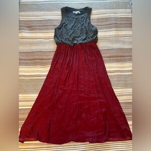 Ann Taylor Loft mixed Media Dress Midi Size Petite Medium